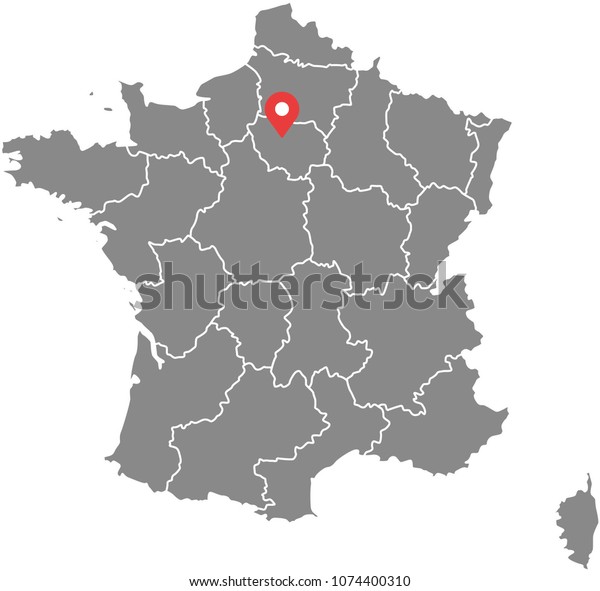 France Map Vector Outline Illustration 600w 1074400310 