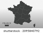 France Map - World Map International vector template with High detailed including black and grey outline color isolated on transparent background - Vector illustration eps 10