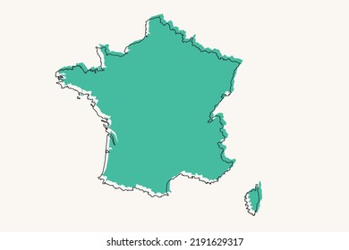 France Map - World map International vector template with black and green geometric shapes and lines style isolated on white background for design, infographic - Vector illustration eps 10