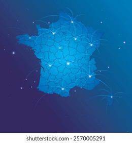 France map world internet network