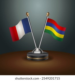 A tabela França e Maurício sinaliza a relação com o plano de fundo gradiente. Ilustração de vetor