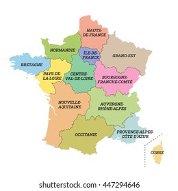 France Metropolitan Map With New Regions