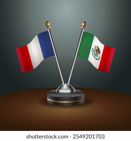 A tabela França e México sinaliza a relação com o plano de fundo do gradiente. Ilustração de vetor