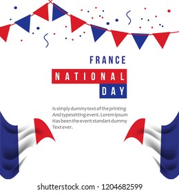 France National Day Vector Template Design Illustration