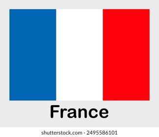 France national flag. Banner, state symbol, flagpole.