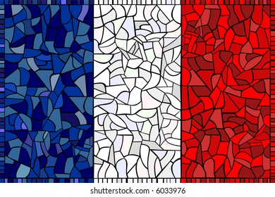 France National Flag created as window-pane; original size ratio -  2:3