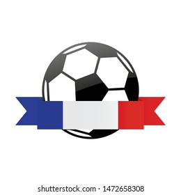 France  national flag football icon . France  football championship banner. Simple vector France flag