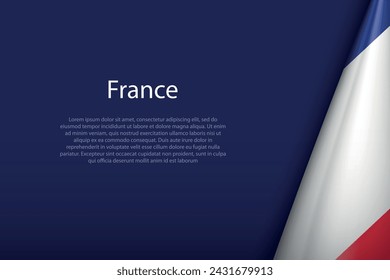 France national flag isolated on dark background with copyspace