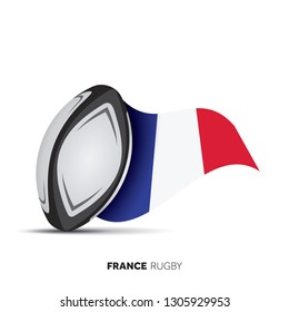 France national flag rugby ball.