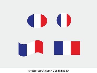 France national flag set country emblem state symbol