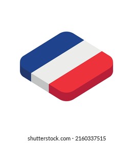 France. National flag. Vector isometric flat 3D icon