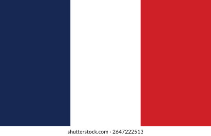 France National Flag – Vertical Blue, White, and Red Tricolor – High Quality Vectorial Stock Image