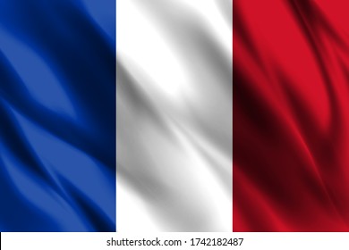 France national flag waving silk background template design