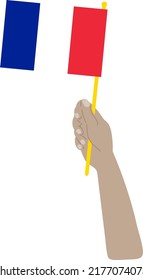 France National  vector hand drawn flag, EUR