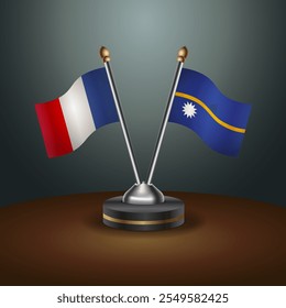 A tabela France e Nauru sinaliza a relação com o plano de fundo do gradiente. Ilustração de vetor