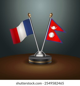 A tabela França e Nepal sinaliza a relação com o plano de fundo gradiente. Ilustração de vetor