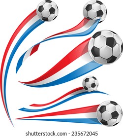 france and Netherlands flag set with soccer ball