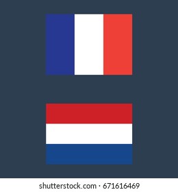 France and Netherlands flags vector illustration sign symbol