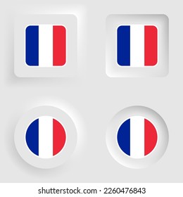 France neumorphic graphic and label set. Element of impact for the use you want to make of it.