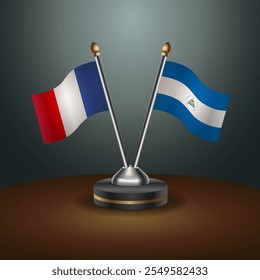 A tabela França e Nicarágua sinaliza a relação com o plano de fundo do gradiente. Ilustração de vetor