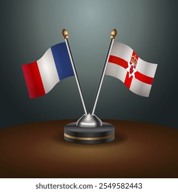 A tabela França e Irlanda do Norte sinaliza a relação com o plano de fundo gradiente. Ilustração de vetor