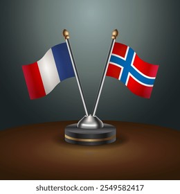 Tabela da França e da Noruega sinaliza relação com fundo de gradiente. Ilustração de vetor