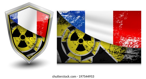 France nuclear shield vector illustrations