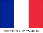 France official flag vector with standard size and proportion. National flag emblem with accurate size and colors.