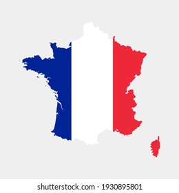 France outline with flag clipped on it