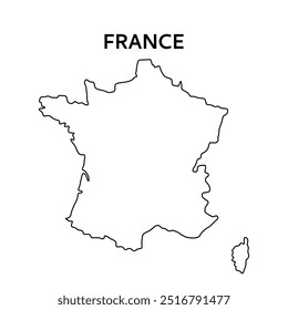 Mapa de esquema de Francia. Diseño Abstractas, Ilustración vectorial. 