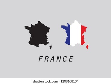 France outline map country shape state borders 
