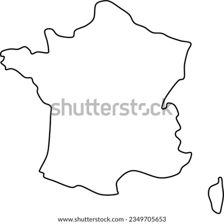 france outline map vector transparent