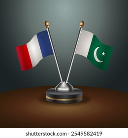 A tabela França e Paquistão sinaliza a relação com o plano de fundo gradiente. Ilustração de vetor