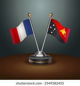 La tabla de Francia y Papúa Nueva Guinea señala la relación con el fondo de gradiente. Ilustración vectorial