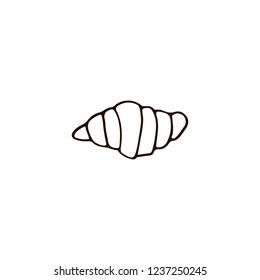 France Paris croissant icon in doodle style. For print, web and brand design