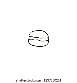 France Paris macaroon icon in doodle style. For print, web and brand design