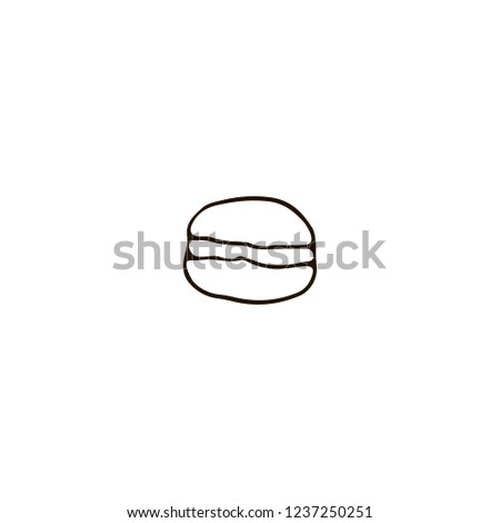 France Paris macaroon icon in doodle style. For print, web and brand design