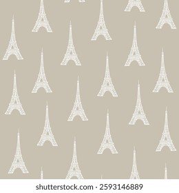 France Paris Tour Eiffel simple seamless pattern