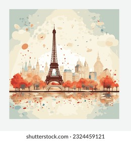 France Paris Vector illustration colorful