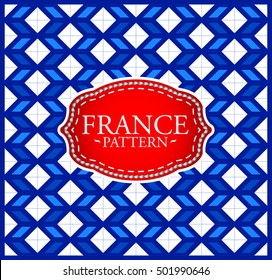 France pattern Background and emblem, French colors.