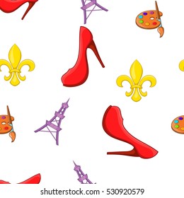 France pattern. Cartoon illustration of France vector pattern for web