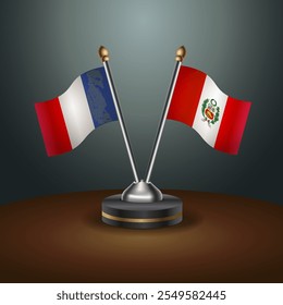 A tabela França e Peru sinaliza a relação com o plano de fundo do gradiente. Ilustração de vetor