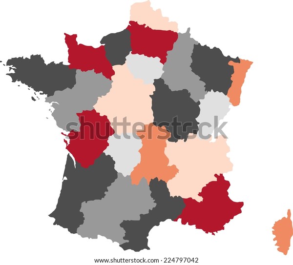 France Political Map Pastel Colors Stock Vector (Royalty Free ...