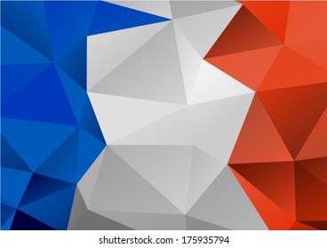 France polygon abstract background flag