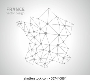 France polygonal contour map