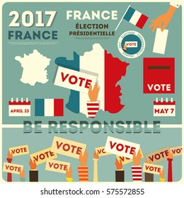 France Presidential Election Voting. Vector Illustration.