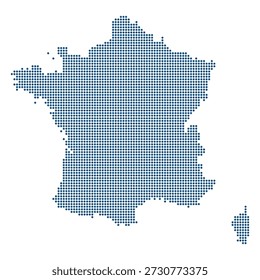 France Professional Dotted Vector Map for Corporate Strategy and EU Market Data. France dotted map.