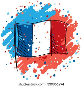 France proud flag in the middle of colors and happiness