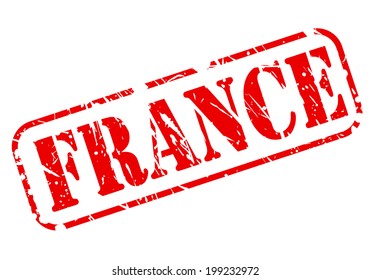 FRANCE red stamp text on white background