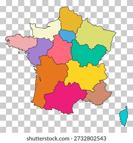 Frankreich Regionen Karte Symbol Form, Reise Web flach Konzept Symbol Vektorgrafik.